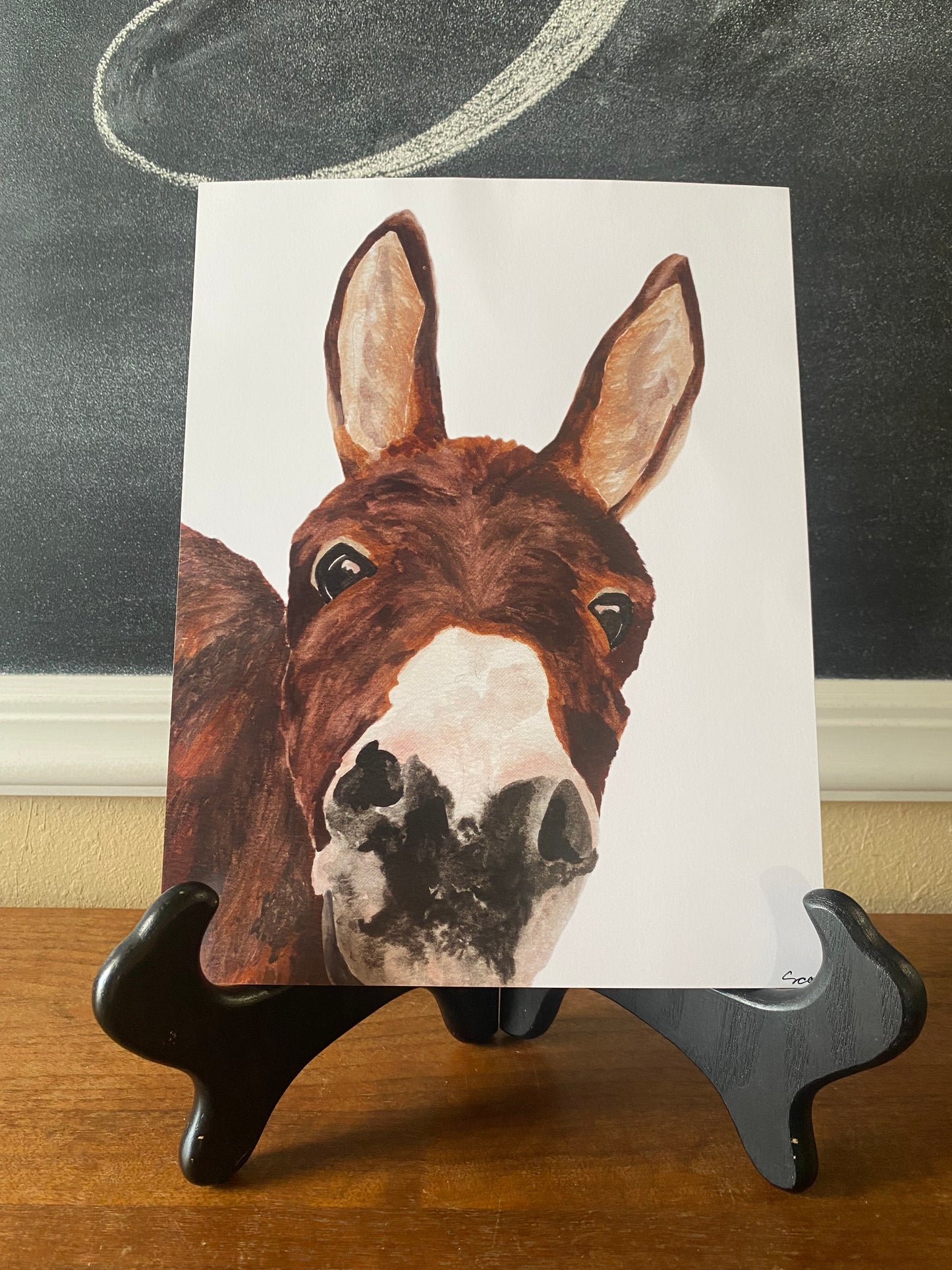 Goofy Donkey Watercolor Print