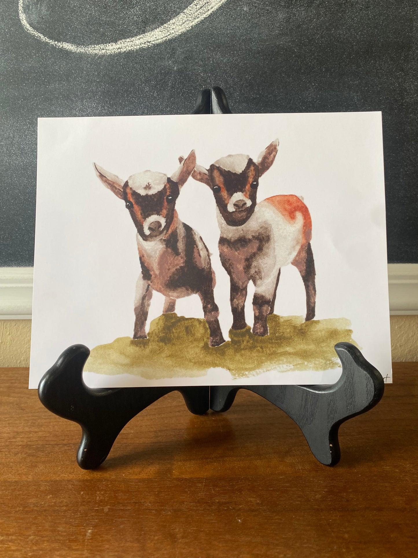 Baby Goats Watercolor Print
