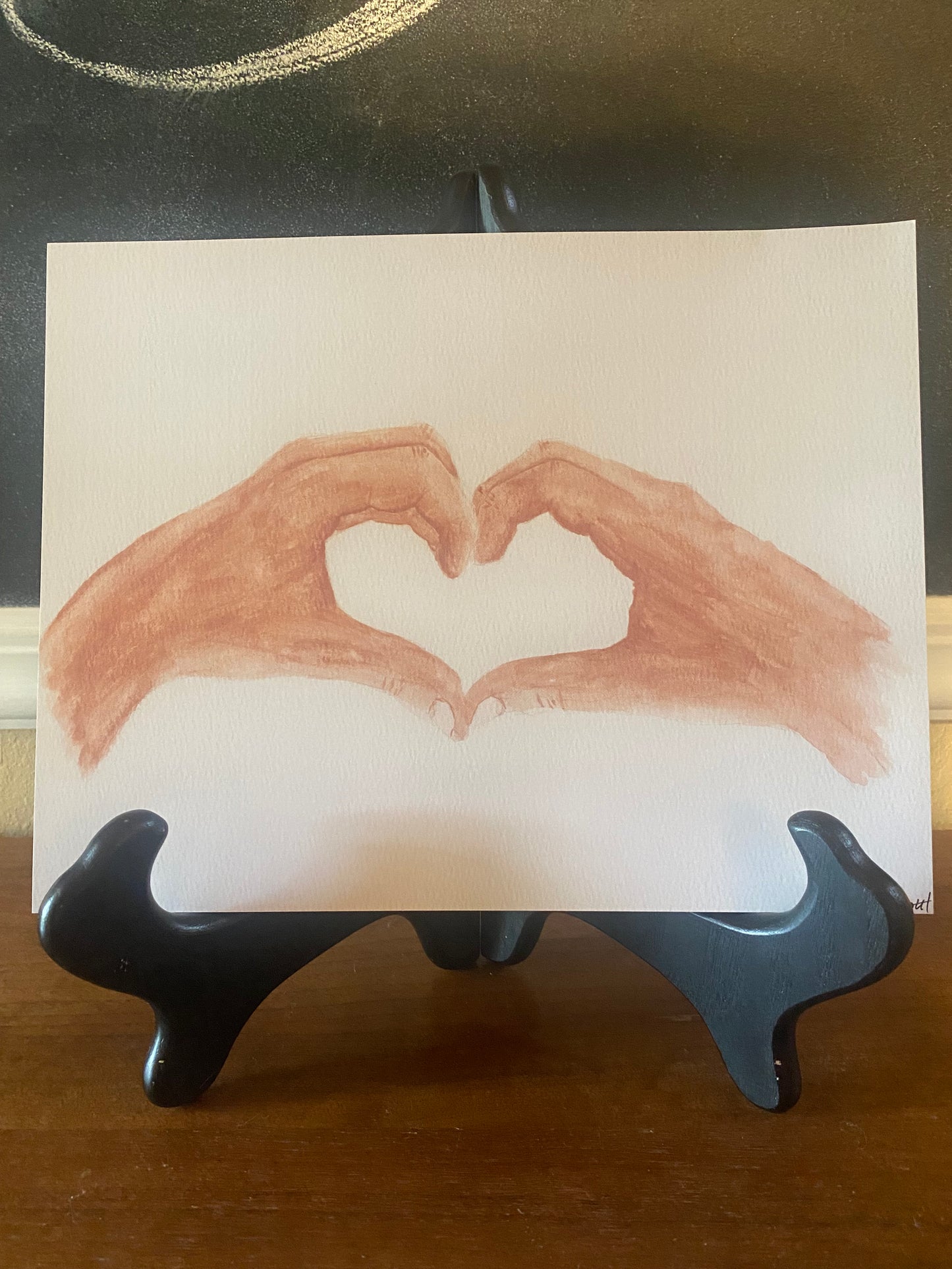Heart Hands Watercolor Print