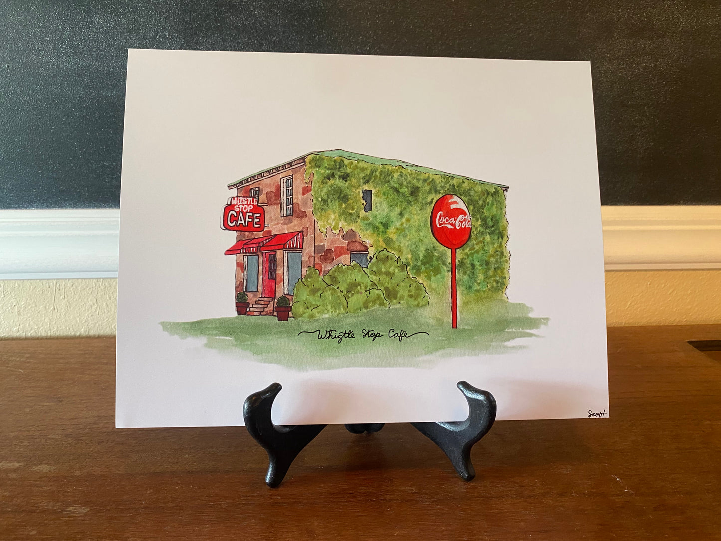 Historical Whistle Stop Cafe Watercolor Print