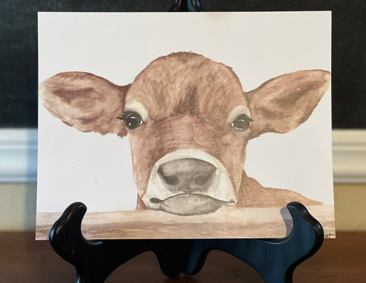 Cow Watercolor Print