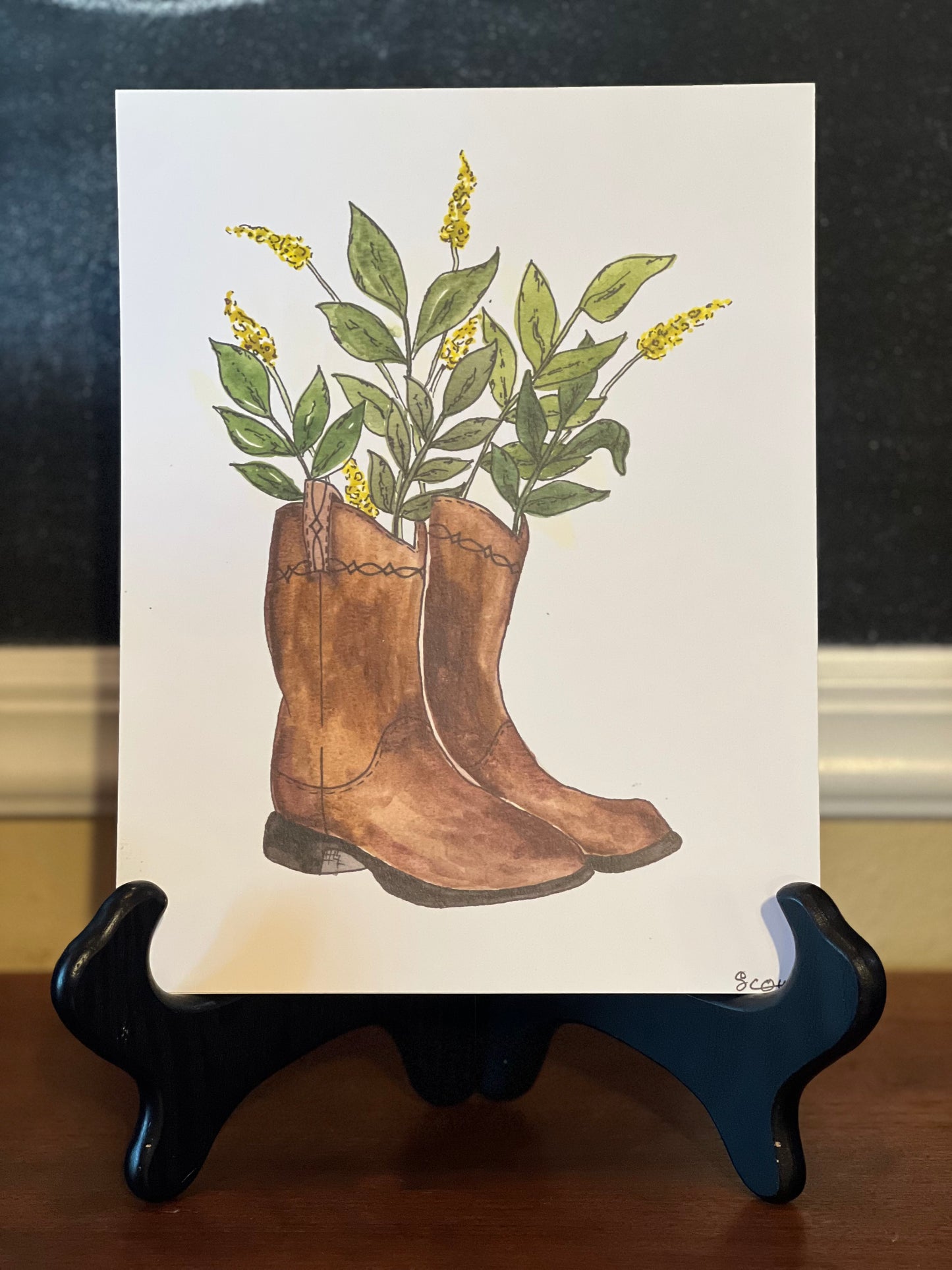 Watercolor Boots Print