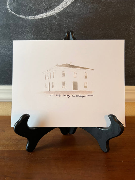 First Wise County Courthouse Watercolor Print