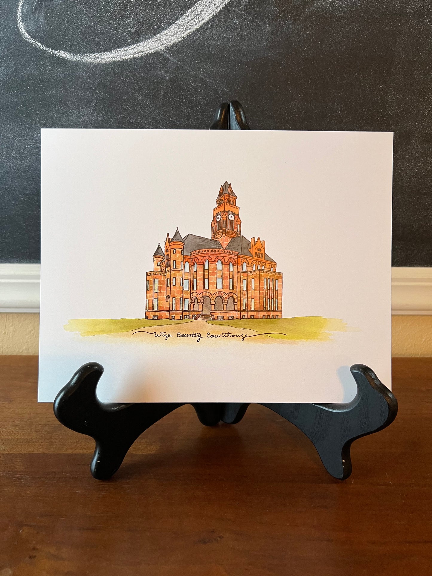 Wise County Courthouse Watercolor Print