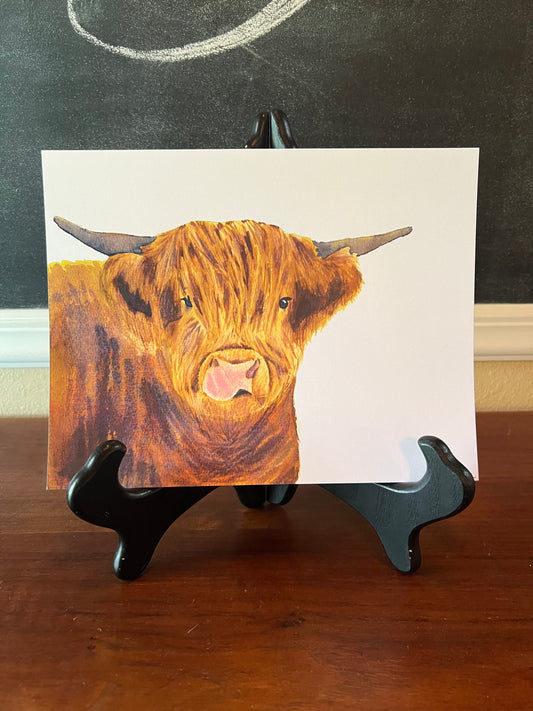 Highland Cow Watercolor Print