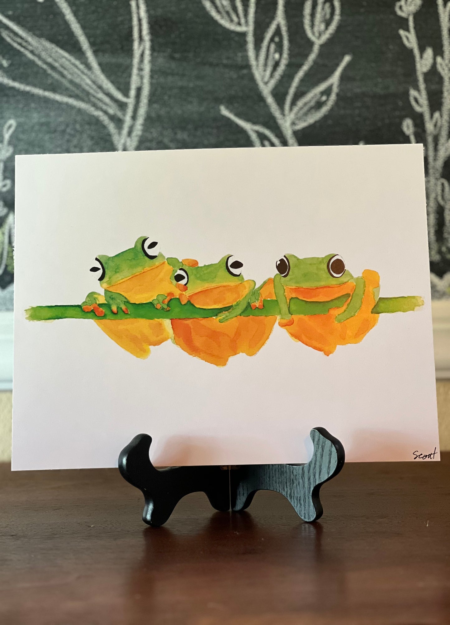 Silly Tree Frogs Watercolor Print
