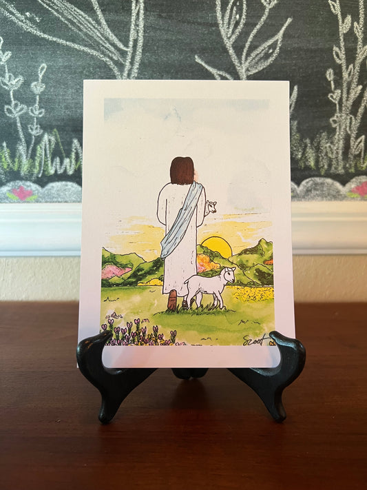 The Good Shepherd Watercolor Print