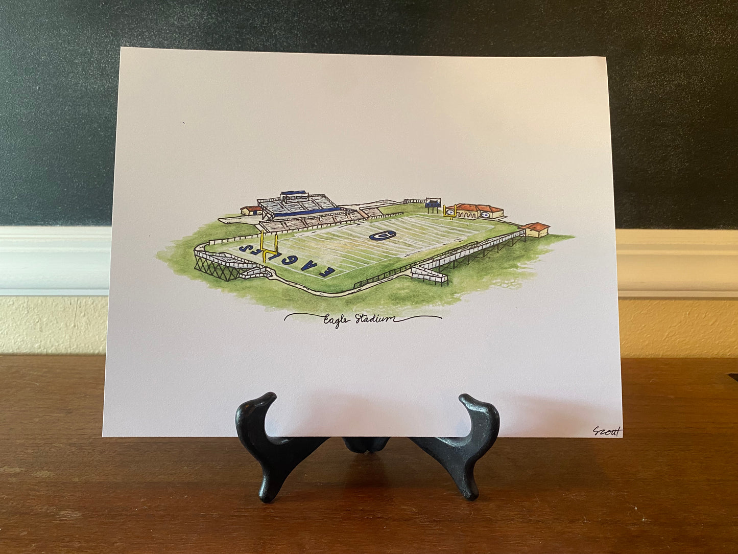 Watercolor Decatur Eagles Stadium Print