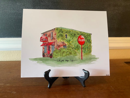 Historical Whistle Stop Cafe Watercolor Print